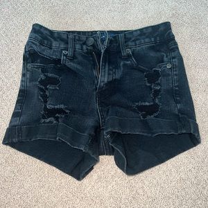 I’m selling black ripped jean shorts!